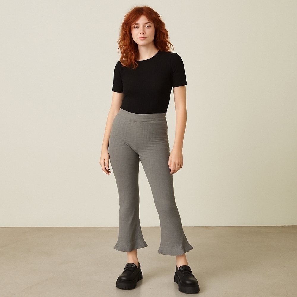 Opening Ceremony Houndstooth Ruffle Kick Flare Pants - Size 4 - EUC